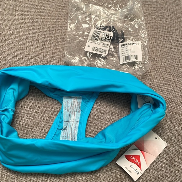 NWT LAND’ END Mid or High Waisted Swim Bikini Bottoms Small 6-8 Turquoise Color - Picture 5 of 11